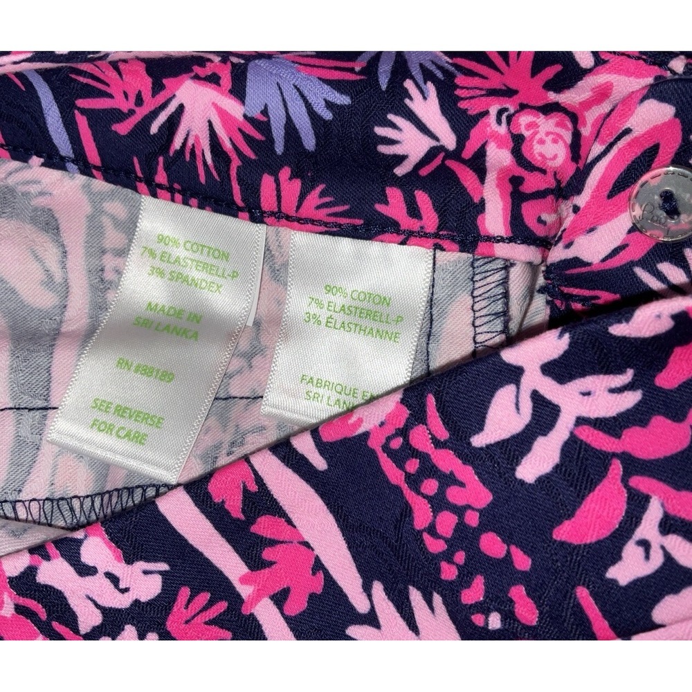 NWT Women's Lilly Pulitzer Kelly Skinny Ankle Pants Pink Palm Swing Of Things 00 - Picture 7 of 7